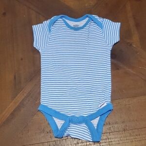 🐻   Gerber Blue and White Striped Bodysuit Soft Cotton One Piece